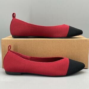 NEW Journee Collection Women’s Veata Soft Knit Flats Red Size 6.5